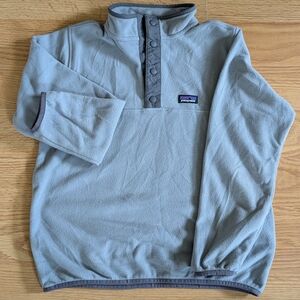 Patagonia Kids Gray Fleece Pullover With Button Up Size Medium